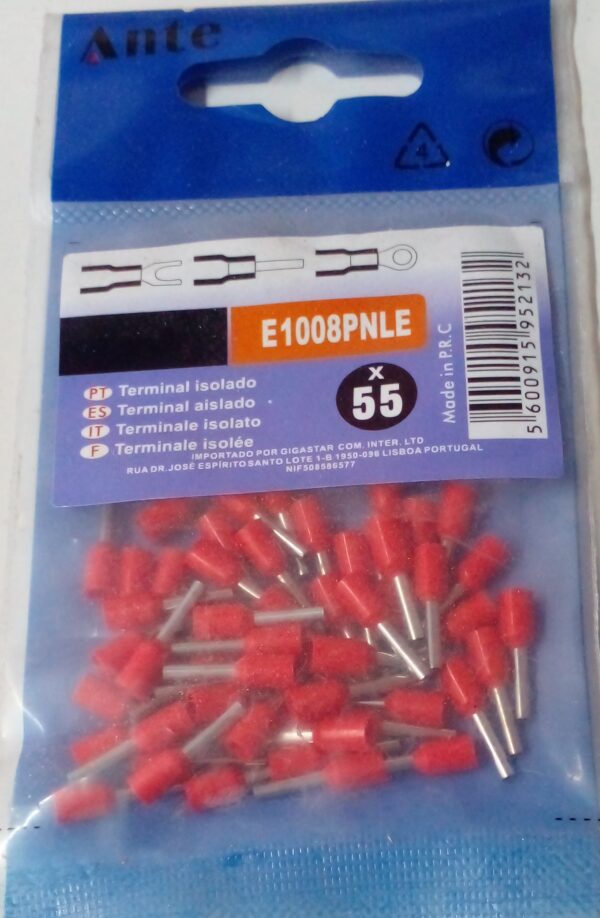 TERMINAL FERRULER AISLADO 55 PIEZAS 1,5 MM ROJO
